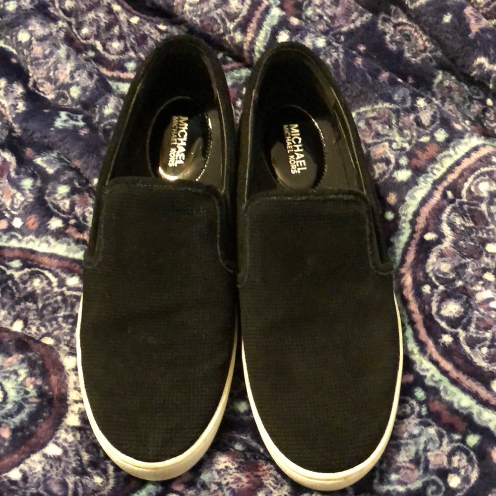 Michael Kors Black Suede Slipon Shoes Size 7